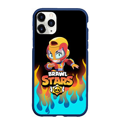 Чехол iPhone 11 Pro матовый BRAWL STARS MAX, цвет: 3D-тёмно-синий