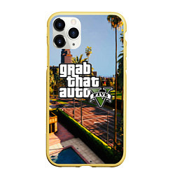 Чехол iPhone 11 Pro матовый GTA 5, цвет: 3D-желтый