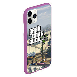 Чехол iPhone 11 Pro матовый GTA 5, цвет: 3D-фиолетовый — фото 2