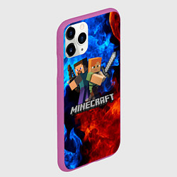 Чехол iPhone 11 Pro матовый MINECRAFT, цвет: 3D-фиолетовый — фото 2