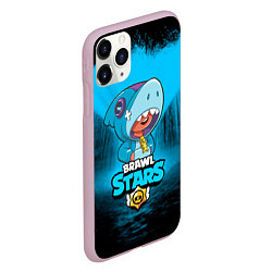 Чехол iPhone 11 Pro матовый Brawl stars leon shark, цвет: 3D-розовый — фото 2