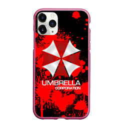 Чехол iPhone 11 Pro матовый UMBRELLA CORP, цвет: 3D-малиновый