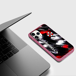 Чехол iPhone 11 Pro матовый UMBRELLA CORPORATION, цвет: 3D-малиновый — фото 2