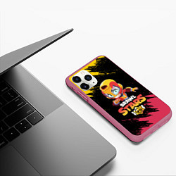 Чехол iPhone 11 Pro матовый BRAWL STARS MAX, цвет: 3D-малиновый — фото 2