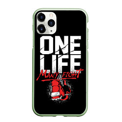 Чехол iPhone 11 Pro матовый One Life Many Fight, цвет: 3D-салатовый