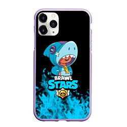 Чехол iPhone 11 Pro матовый Brawl stars leon shark, цвет: 3D-светло-сиреневый
