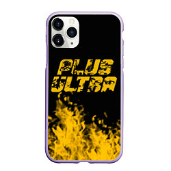 Чехол iPhone 11 Pro матовый MY HERO ACADEMIA plus ultra горит, цвет: 3D-светло-сиреневый