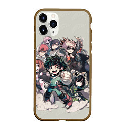 Чехол iPhone 11 Pro матовый MY HERO ACADEMIA веселая команда