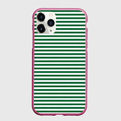 Чехол iPhone 11 Pro матовый Тельняшка пограничных войск, цвет: 3D-малиновый