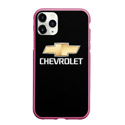 Чехол iPhone 11 Pro матовый CHEVROLET, цвет: 3D-малиновый