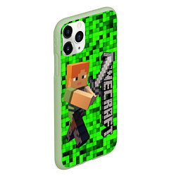 Чехол iPhone 11 Pro матовый MINECRAFT, цвет: 3D-салатовый — фото 2