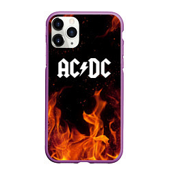 Чехол iPhone 11 Pro матовый AC DC, цвет: 3D-фиолетовый