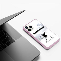 Чехол iPhone 11 Pro матовый Banksy, цвет: 3D-розовый — фото 2