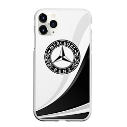 Чехол iPhone 11 Pro матовый MERCEDES-BENZ, цвет: 3D-белый