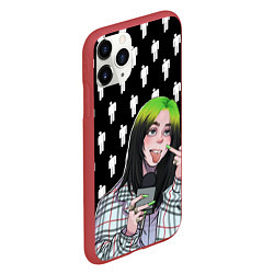 Чехол iPhone 11 Pro матовый Billie Eilish, цвет: 3D-красный — фото 2