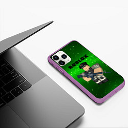 Чехол iPhone 11 Pro матовый Roblox, цвет: 3D-фиолетовый — фото 2