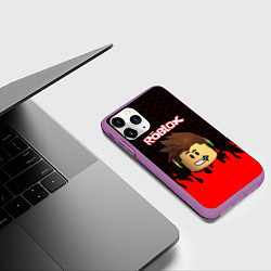 Чехол iPhone 11 Pro матовый ROBLOX, цвет: 3D-фиолетовый — фото 2