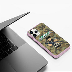 Чехол iPhone 11 Pro матовый Roblox 23 February Camouflage, цвет: 3D-розовый — фото 2