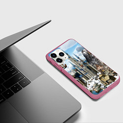 Чехол iPhone 11 Pro матовый HEROES, цвет: 3D-малиновый — фото 2
