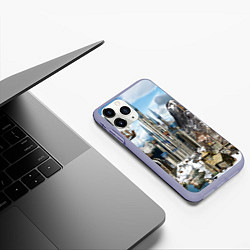 Чехол iPhone 11 Pro матовый HEROES, цвет: 3D-светло-сиреневый — фото 2