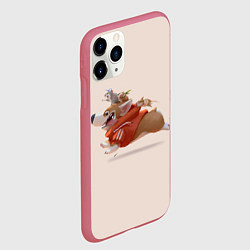 Чехол iPhone 11 Pro матовый КОРГИ И МЫШАТА, цвет: 3D-малиновый — фото 2