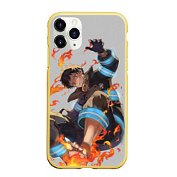 Чехол iPhone 11 Pro матовый FireForce, цвет: 3D-желтый