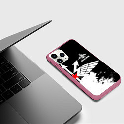 Чехол iPhone 11 Pro матовый Войска связи, цвет: 3D-малиновый — фото 2