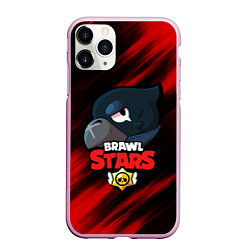 Чехол iPhone 11 Pro матовый BRAWL STARS CROW, цвет: 3D-розовый