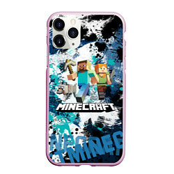 Чехол iPhone 11 Pro матовый Minecraft Майнкрафт, цвет: 3D-розовый