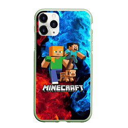 Чехол iPhone 11 Pro матовый Minecraft Майнкрафт, цвет: 3D-салатовый