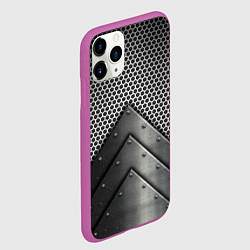 Чехол iPhone 11 Pro матовый Броня металлическая, цвет: 3D-фиолетовый — фото 2