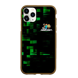 Чехол iPhone 11 Pro матовый MINECRAFT, цвет: 3D-коричневый