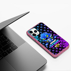 Чехол iPhone 11 Pro матовый Brawl Stars LEON, цвет: 3D-малиновый — фото 2