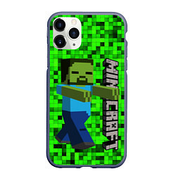 Чехол iPhone 11 Pro матовый MINECRAFT, цвет: 3D-серый