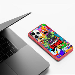 Чехол iPhone 11 Pro матовый BRAWL STARS VIRUS 8-BIT, цвет: 3D-красный — фото 2