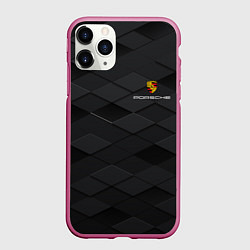 Чехол iPhone 11 Pro матовый PORSCHE, цвет: 3D-малиновый