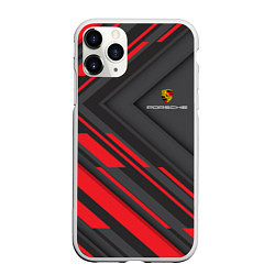 Чехол iPhone 11 Pro матовый PORSCHE, цвет: 3D-белый