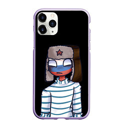 Чехол iPhone 11 Pro матовый CountryHumans - Россия, цвет: 3D-светло-сиреневый