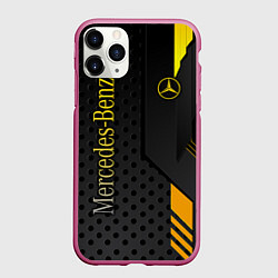 Чехол iPhone 11 Pro матовый Mercedes-Benz, цвет: 3D-малиновый