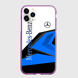 Чехол iPhone 11 Pro матовый Mercedes-Benz, цвет: 3D-фиолетовый