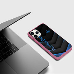 Чехол iPhone 11 Pro матовый Mercedes-Benz, цвет: 3D-малиновый — фото 2
