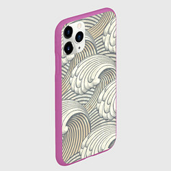 Чехол iPhone 11 Pro матовый Арт волны, цвет: 3D-фиолетовый — фото 2
