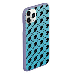 Чехол iPhone 11 Pro матовый Череп и кости, цвет: 3D-серый — фото 2