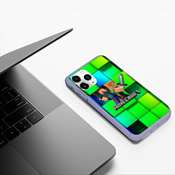 Чехол iPhone 11 Pro матовый MINECRAFT, цвет: 3D-светло-сиреневый — фото 2