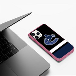 Чехол iPhone 11 Pro матовый Vancouver Canucks, цвет: 3D-малиновый — фото 2