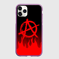 Чехол iPhone 11 Pro матовый АНАРХИЯ, цвет: 3D-фиолетовый