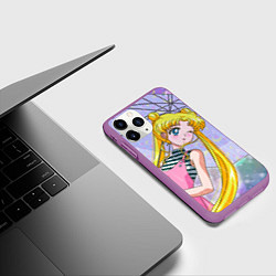 Чехол iPhone 11 Pro матовый Sailor Moon, цвет: 3D-фиолетовый — фото 2