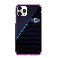 Чехол iPhone 11 Pro матовый SUBARU, цвет: 3D-фиолетовый