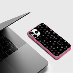 Чехол iPhone 11 Pro матовый Корми демонов по расписанию, цвет: 3D-малиновый — фото 2
