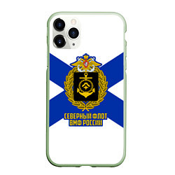 Чехол iPhone 11 Pro матовый Северный флот ВМФ России, цвет: 3D-салатовый